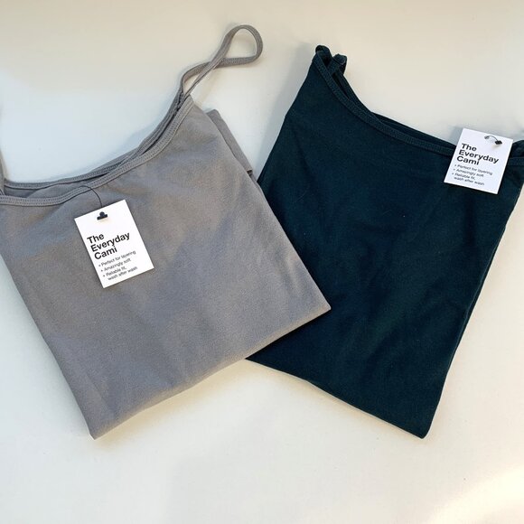 Sonoma 2PC Set Everyday Cami Tank Top Ash Gray & Abyss Green Size XXL NEW - Picture 3 of 5